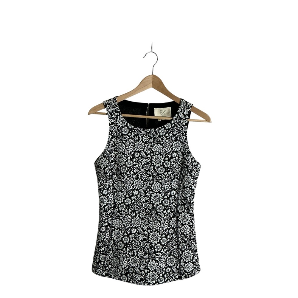 Vanessa Virginia Anthropologie Small Floral Lace Up Back Fitted Corset‎ Top